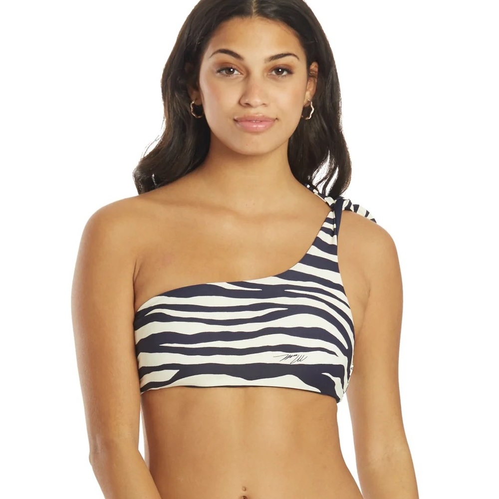 MICHAEL Michael Kors One Shoulder Bikini Top - Zebra SIZE XS